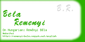 bela remenyi business card